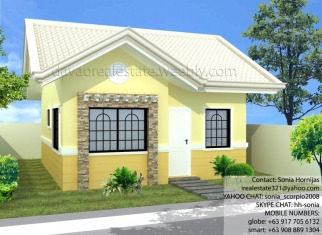 Diamond. This house model at Grace Park has 2 bedrooms and 1 toilet and bath. This house and lot package can be availed thru Pag-ibig.