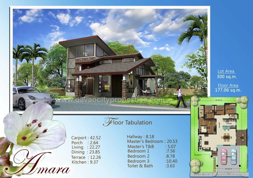 Amiya Residences Davao - Amara house can have 3 bedrooms and 2 toilets and baths. This beautiful Davao house and lot package is located at Amiya Resort Residences Puan, Davao City