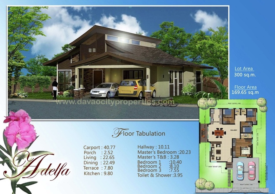 Amiya Residences Davao - Adelfa house model can have 4 bedrooms and 2 toilets and baths. This beautiful Davao house and lot package is located at Amiya Resort Residences Puan, Davao City